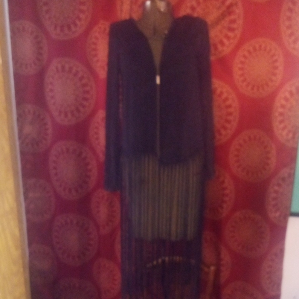 Vintage Long sleeve fringed vest